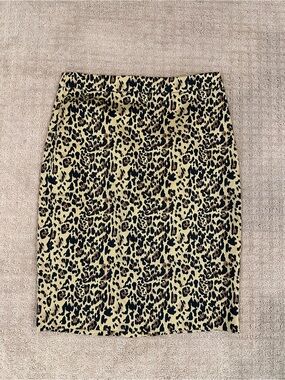 J. Crew Leopard Print Pencil Skirt in Tan and Black